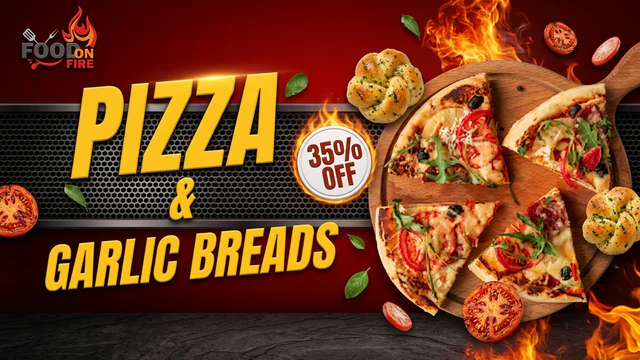 35% OFF Pizza and Garlic Breads